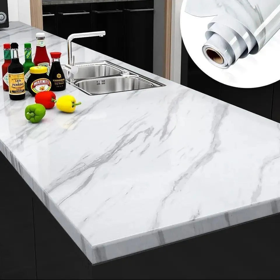 White Marble Sheet Self-Adhesive, 1 Pc